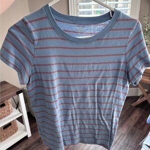 Madewell Striped Light Blue Tee